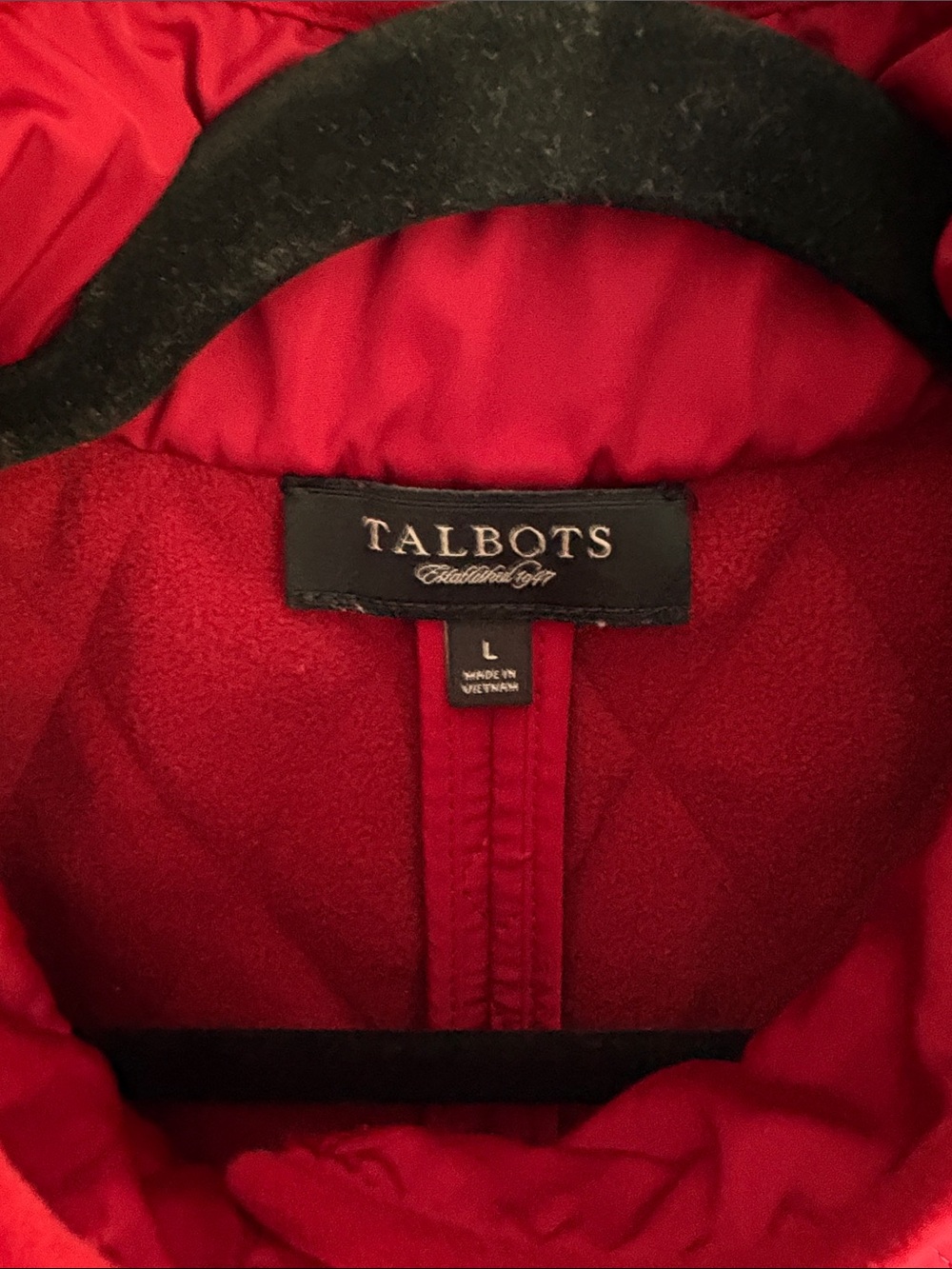 Talbots Bright Red Quilted Button-Front Vest - Picture 2 of 5